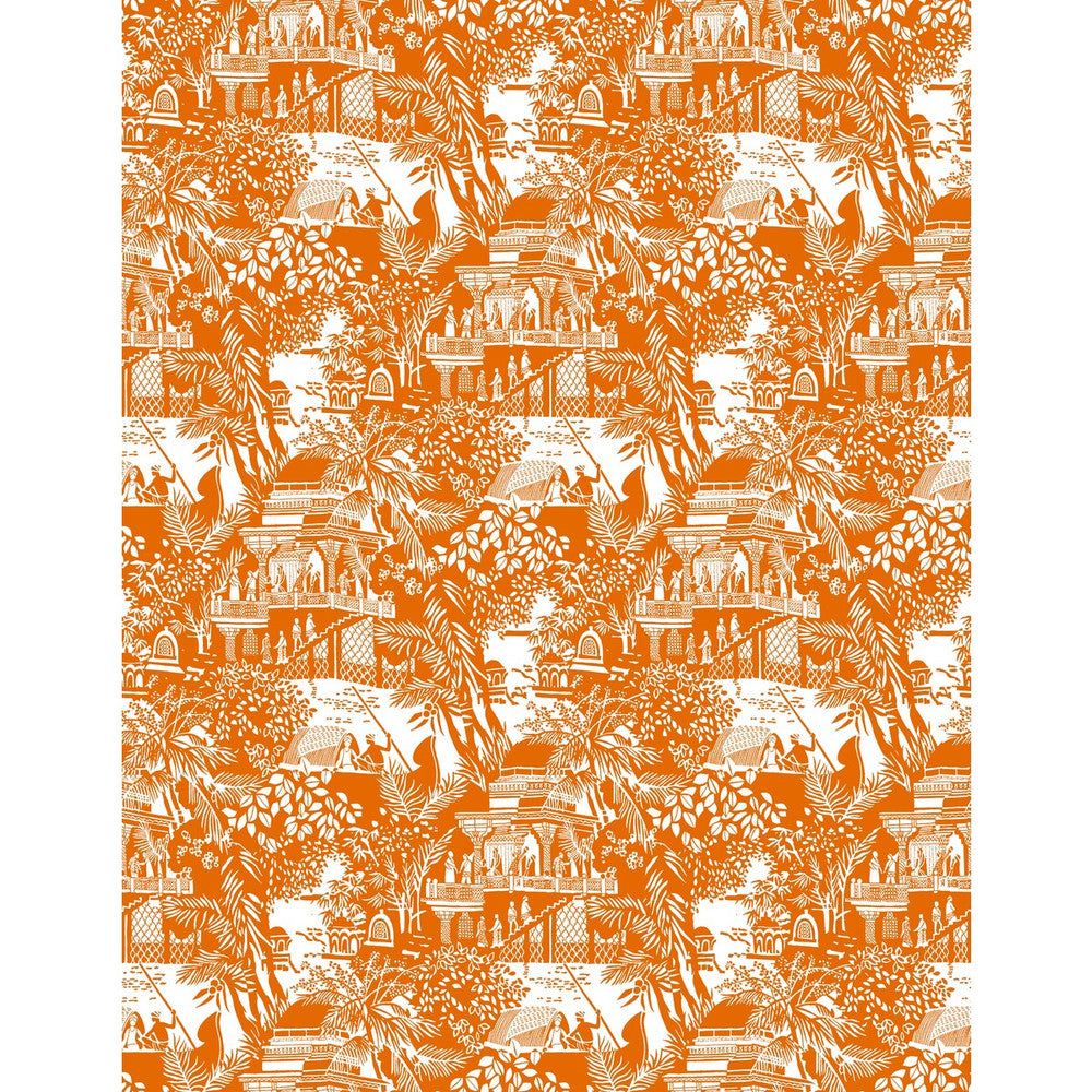 Olimpo Naranja by Gaston Y Daniela Wallcovering GASTON LIBRERIA VINYL - 100% Italy - Horizontal: 0 and Vertical: 17.7 27.5 - Fabric Carolina -