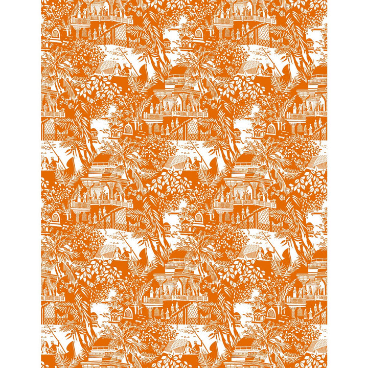 Olimpo Naranja by Gaston Y Daniela Wallcovering GASTON LIBRERIA VINYL - 100% Italy - Horizontal: 0 and Vertical: 17.7 27.5 - Fabric Carolina -