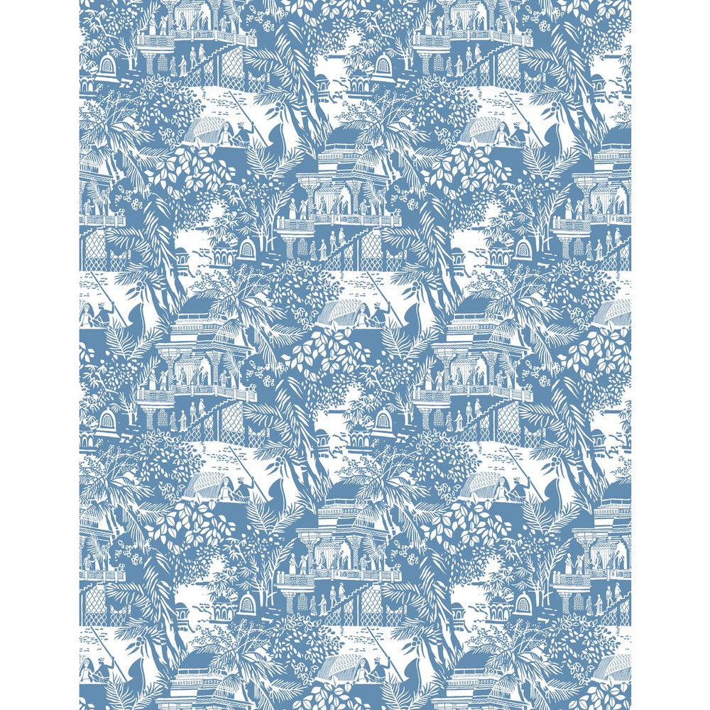 Olimpo Azul by Gaston Y Daniela Wallcovering GASTON LIBRERIA VINYL - 100% Italy Horizontal: 0 and Vertical: 17.7 27.5 - Fabric Carolina -