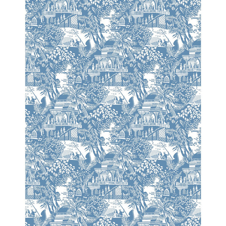 Olimpo Azul by Gaston Y Daniela Wallcovering GASTON LIBRERIA VINYL - 100% Italy - Horizontal: 0 and Vertical: 17.7 27.5 - Fabric Carolina -