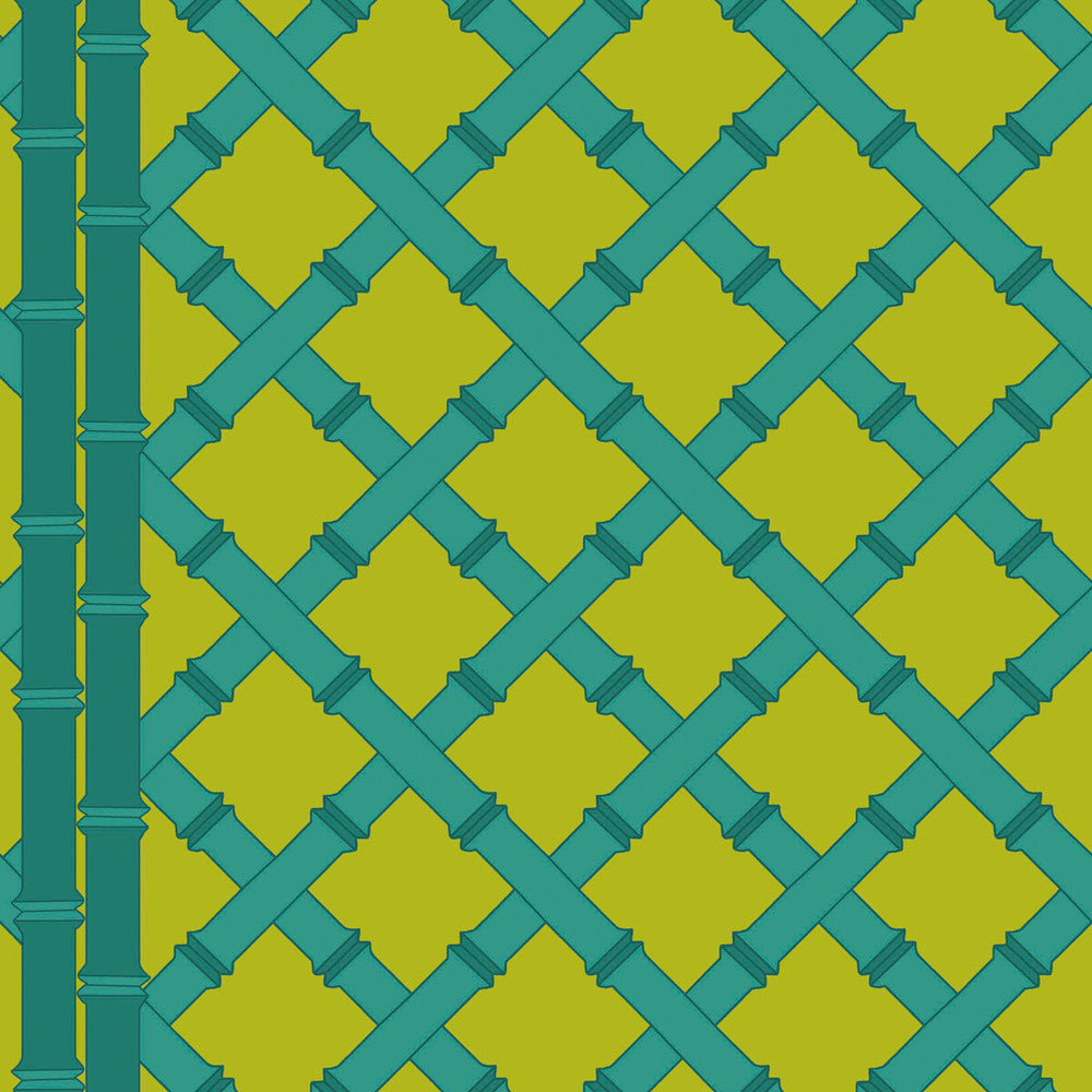 Trellis Lima/Esmeralda by Gaston Y Daniela Designer Wallcovering GASTON LIBRERIA PAPER - 100% Spain Horizontal: 0 and Vertical: 10.4 20.8 - Swanky Fabrics -