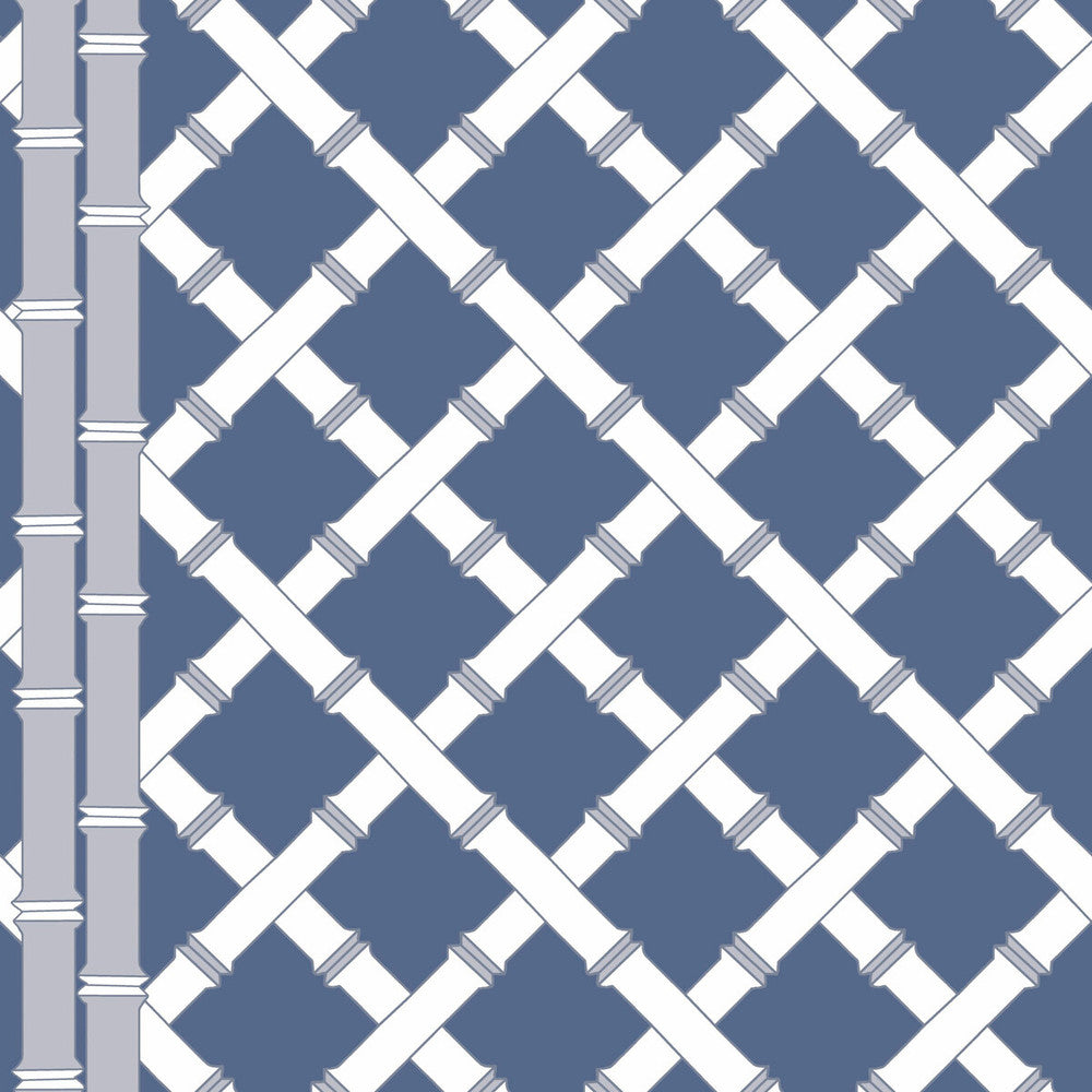 Trellis Azul/Blanco by Gaston Y Daniela Wallcovering GASTON LIBRERIA PAPER - 100% Spain - Horizontal: 0 and Vertical: 10.4 20.8 - Fabric Carolina -
