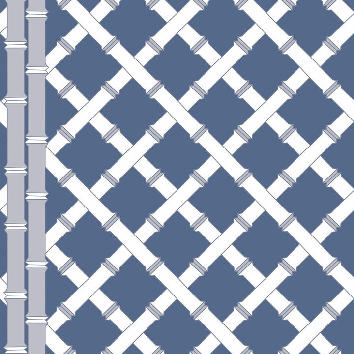 Trellis Azul/Blanco by Gaston Y Daniela Wallcovering GASTON LIBRERIA PAPER - 100% Spain - Horizontal: 0 and Vertical: 10.4 20.8 - Fabric Carolina -