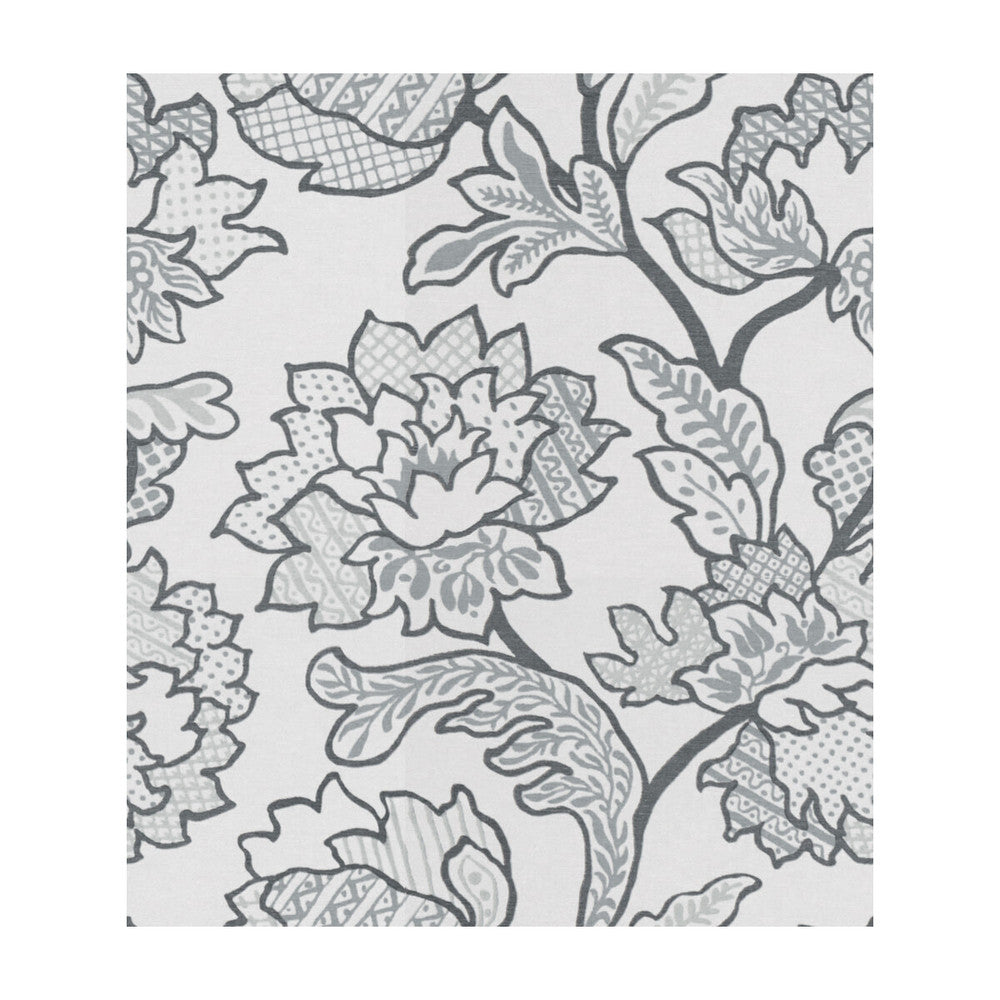 Geo Floral Platinum by Kravet Basics Fabric SARAH RICHARDSON HARMONY COTTON - 100% India MEDIUM Horizontal: 13.5 and Vertical: 16 54 - Fabric Carolina -