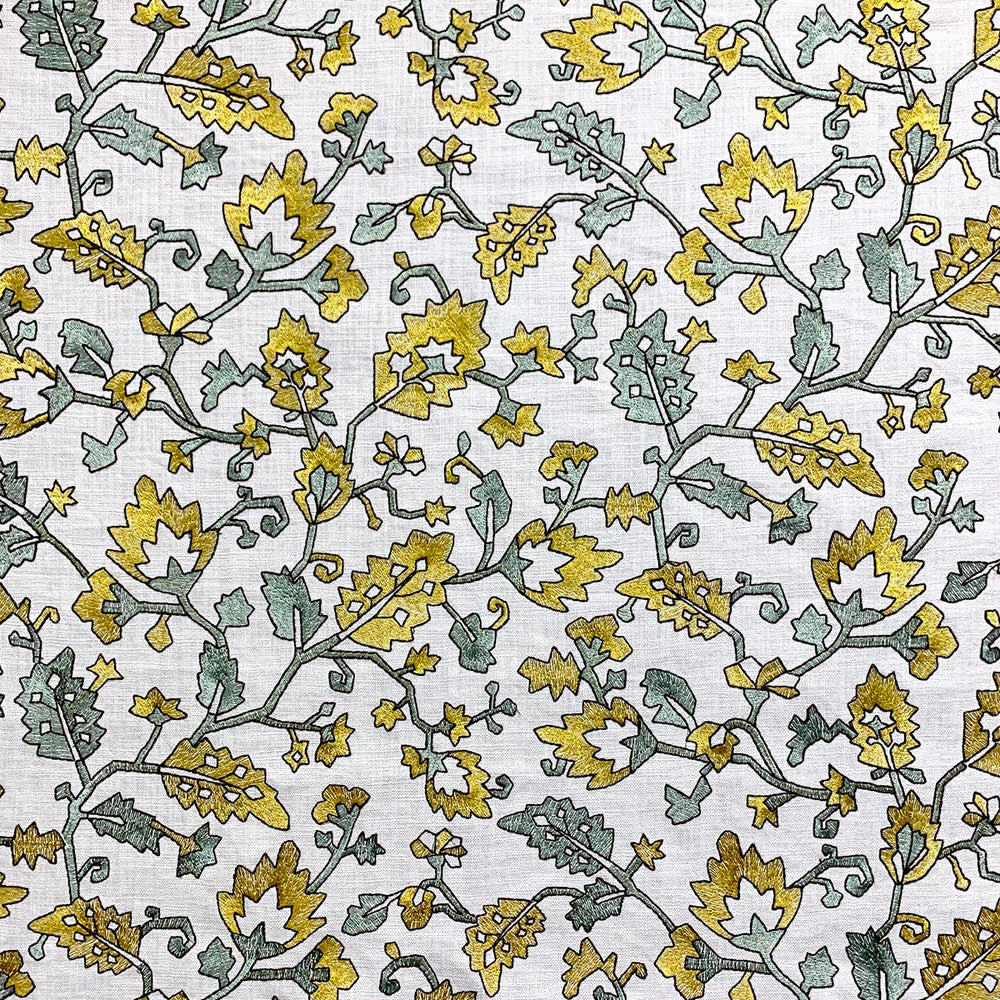 Gertrude Goldenmint by Magnolia Fabric - 100% Cot, Emb- 78% Vis, 22% Poly India 42000 Horizontal: 25.75 and Vertical: 15.25 52 - Fabric Carolina -