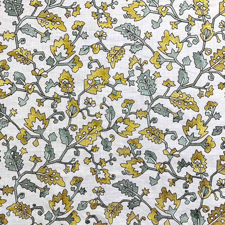 Gertrude Goldenmint by Magnolia Fabric - 100% Cot, Emb- 78% Vis, 22% Poly India 42000 Horizontal: 25.75 and Vertical: 15.25 52 - Fabric Carolina -