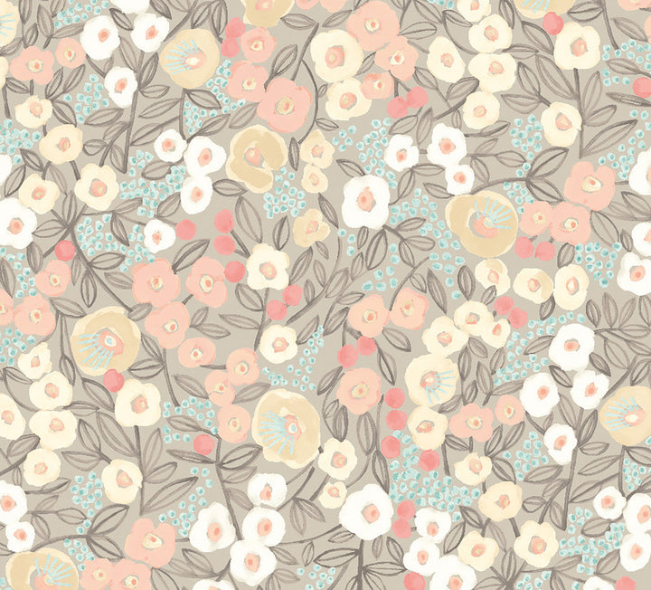 Flora Ditsy Pastel Garden Wallpaper by ohpopsi Glasshouse Covers about 54.2 square feet 19.7-in by 33-ft long roll Unpasted 16 - Fabric Carolina -