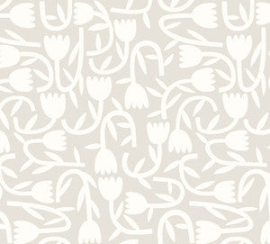 Aino Taupe Tiny Tulip Wallpaper by ohpopsi