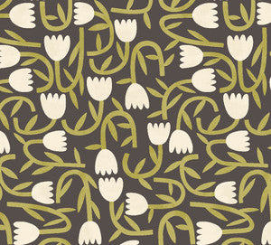 Aino Black Tiny Tulip Wallpaper by ohpopsi