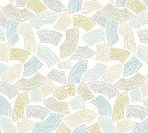Elements Light Yellow Scribbled Arches Wallpaper by ohpopsi