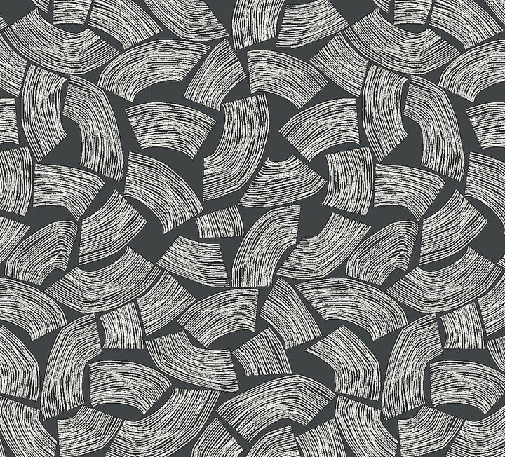 Elements Black Scribbled Arches Wallpaper by ohpopsi Glasshouse Covers about 54.2 square feet 19.7-in by 33-ft long roll Unpasted 13.8 - Fabric Carolina -