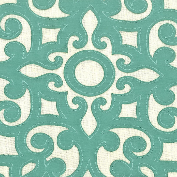 Ginger 3 Turquoise by Stout Fabric COMFORTABLE LIVING CARIBBEAN/SEASPRAY 70%POL 30%COT %PEMB INDIA </p><p>Repeat: 10 54 in - Fabric Carolina -