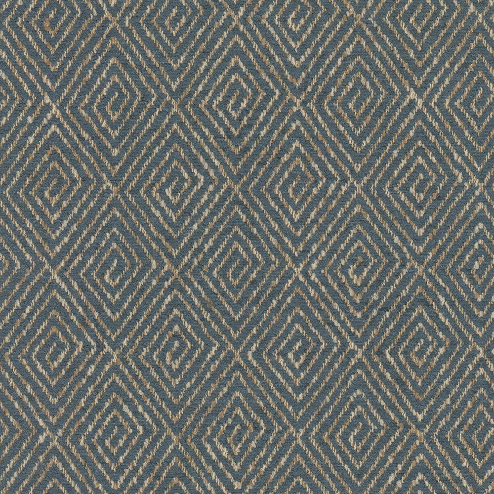 Giovanni 4 Indigo by Stout Designer Fabric LIVING IS EASY DELFT/INDIGO 100%POL CHINA Horizontal: 1.750 and Vertical: 2.500 56 in - Swanky Fabrics -