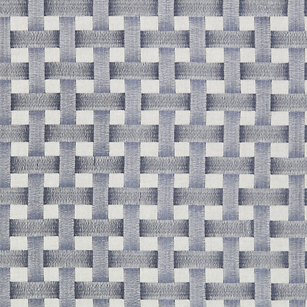 Grillwork/Blue 1965-003 by Grey Watkins Fabric 55% LINEN 45% COTTON INDIA MEDIUM DUTY Horizontal: 4" and Vertical: 4" 54" - Fabric Carolina -
