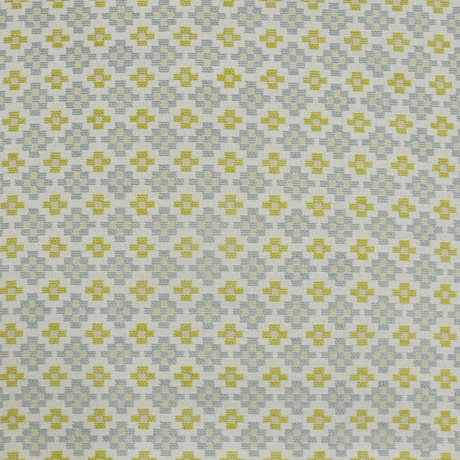 Groundplan # 953 Budgie by Maxwell Fabric Performance Wovens-Vol. Vi Peachtree 81% UV POLYESTER 19% UV RECYCLED POLYESTER USA V-1.9" H-1.3" 56.5" - Fabric Carolina -