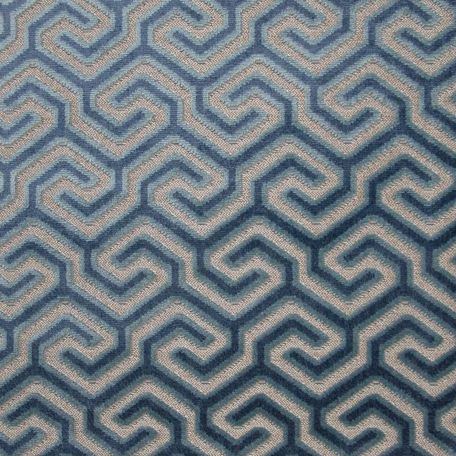 Garola # 605 Sapphire by Maxwell Fabric Performance Cut Velvets 48% POLYESTER
47% VISCOSE
5% COTTON BELGIUM V-5.0"H-3.4" 55" - Fabric Carolina -