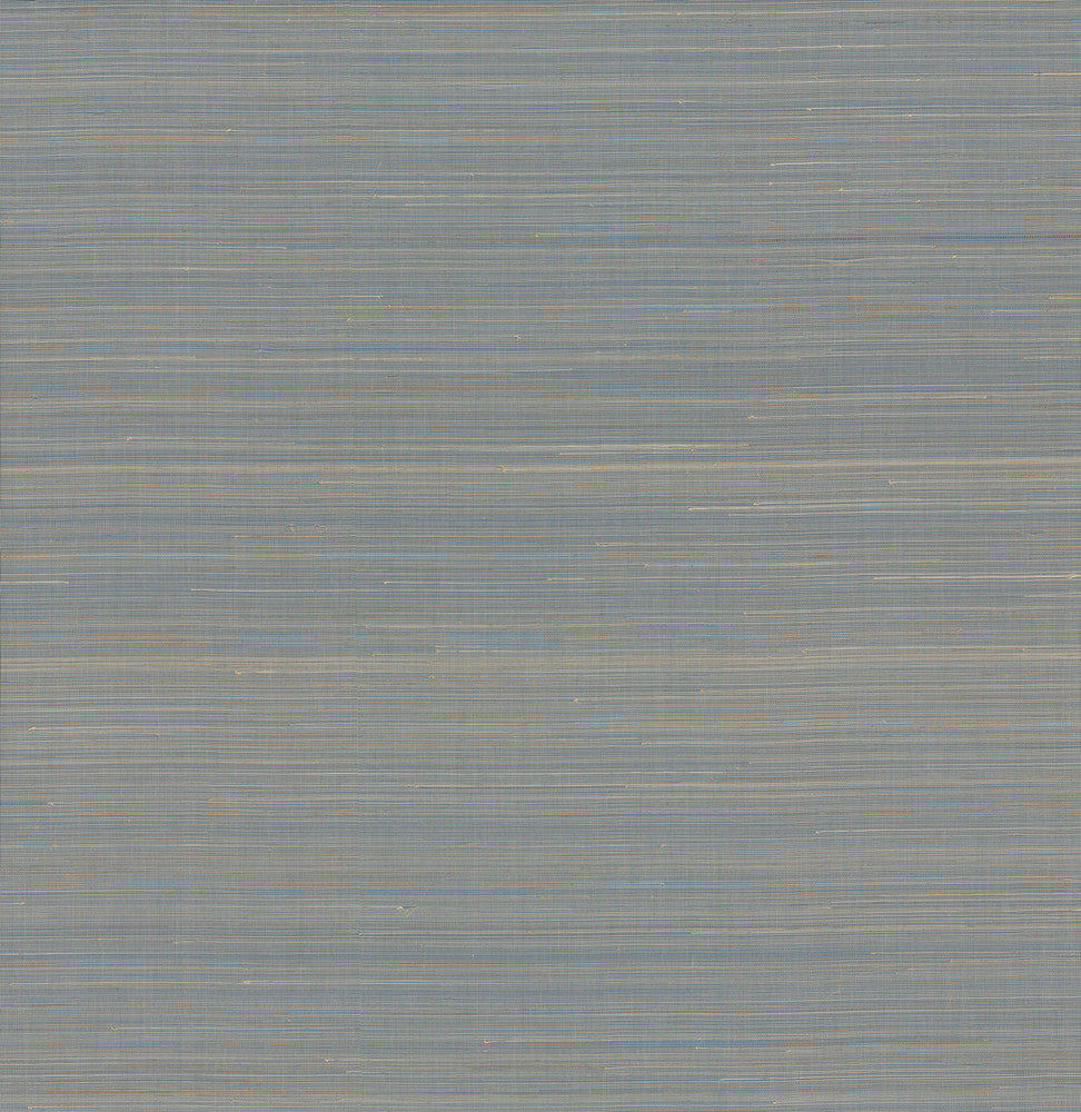 Abaca Weave Blue Wallpaper by Ronald Redding Grasscloth & Natural Resource Covers about 72 square feet 36-in by 24-ft long roll Unpasted 0 - Fabric Carolina -