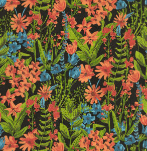 Glover Black by Norbar Designer Fabric SUNRISE 100% SPUN POLYESTER TAIWAN 25 1/8"V 26 7/8"H 54 - Swanky Fabrics -