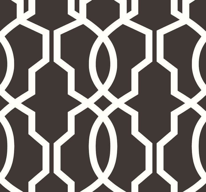 Hourglass Trellis White Wallpaper by York Wallcoverings Geometric Resource Library Covers about 60.8 square feet 27-in by 27-ft long roll Prepasted 25.25 - Fabric Carolina -