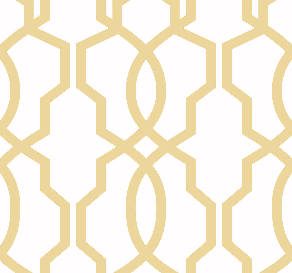 Hourglass Trellis Yellow Wallpaper by York Wallcoverings Geometric Resource Library Covers about 60.8 square feet 27-in by 27-ft long roll Prepasted 25.25 - Fabric Carolina -