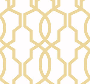 Hourglass Trellis Yellow Wallpaper by York Wallcoverings