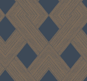 Beveled Edge Navy Wallpaper by York Wallcoverings