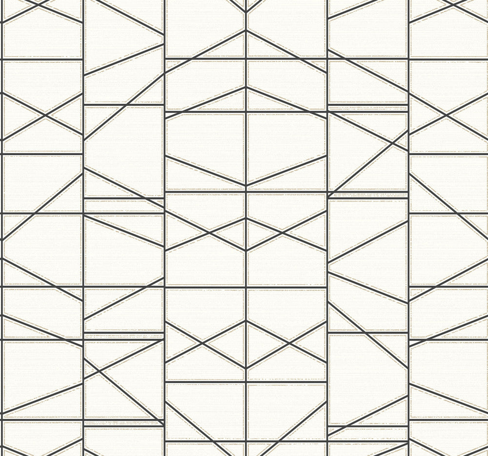 Modern Perspective Black Wallpaper by York Wallcoverings Geometric Resource Library Covers about 60.8 square feet 27-in by 27-ft long roll Prepasted 25.25 - Fabric Carolina -