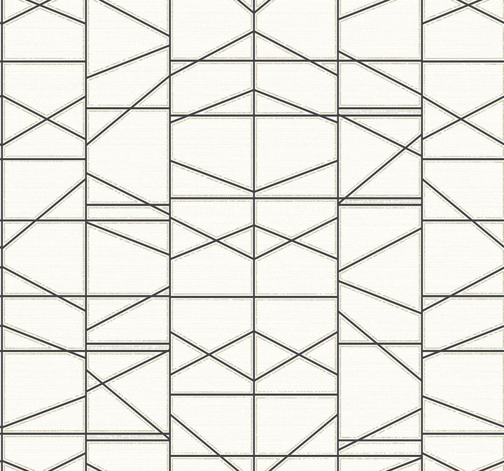 Modern Perspective Black Wallpaper by York Wallcoverings Geometric Resource Library Covers about 60.8 square feet 27-in by 27-ft long roll Prepasted 25.25 - Fabric Carolina -