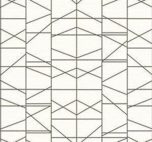 Modern Perspective Black Wallpaper by York Wallcoverings