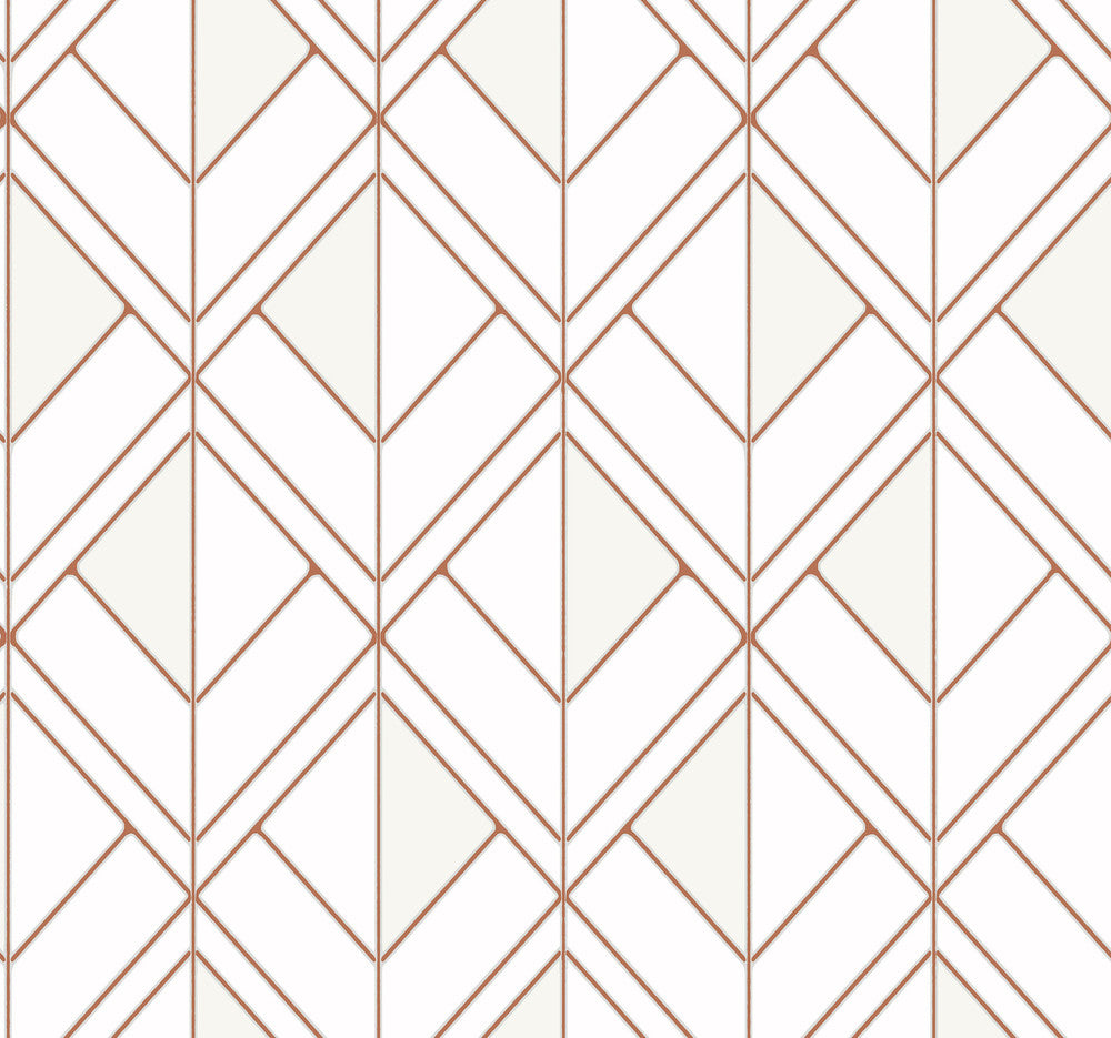Diamond Shadow Orange Wallpaper by York Wallcoverings Geometric Resource Library Covers about 60.8 square feet 27-in by 27-ft long roll Prepasted 25.25 - Fabric Carolina -