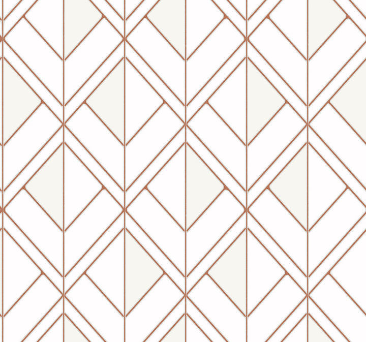 Diamond Shadow Orange Wallpaper by York Wallcoverings Geometric Resource Library Covers about 60.8 square feet 27-in by 27-ft long roll Prepasted 25.25 - Fabric Carolina -