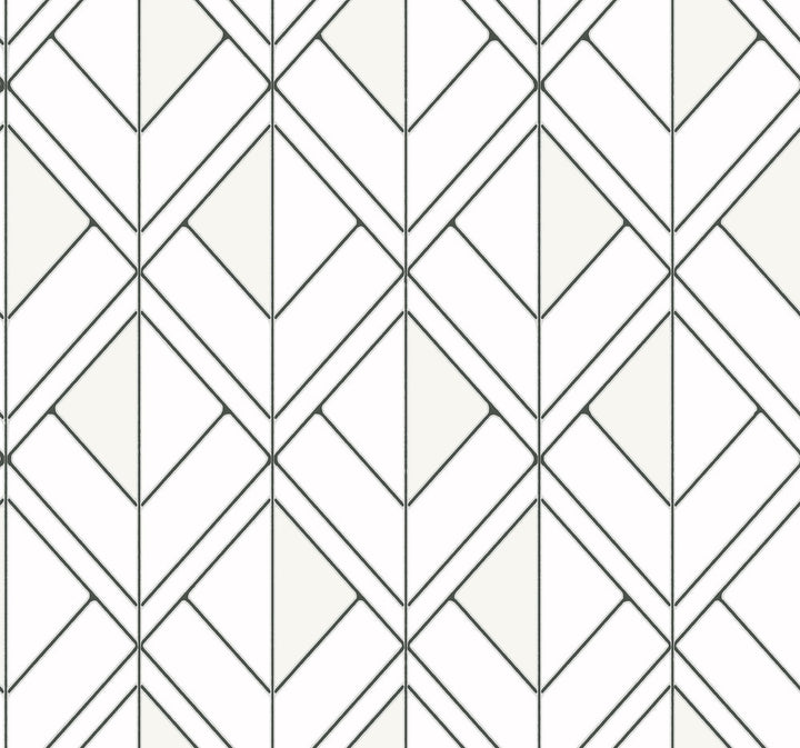 Diamond Shadow White Wallpaper by Inspired by Color Black & White, III Covers about 60.8 square feet 27-in by 27-ft long roll Prepasted 25.25 - Fabric Carolina -