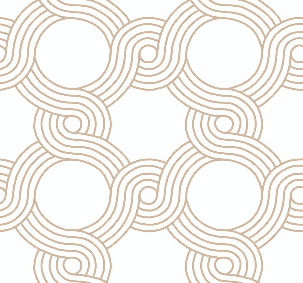 The Twist Gold Wallpaper by York Wallcoverings Geometric Resource Library Covers about 60.8 square feet 27-in by 27-ft long roll Prepasted 25.25 - Fabric Carolina -