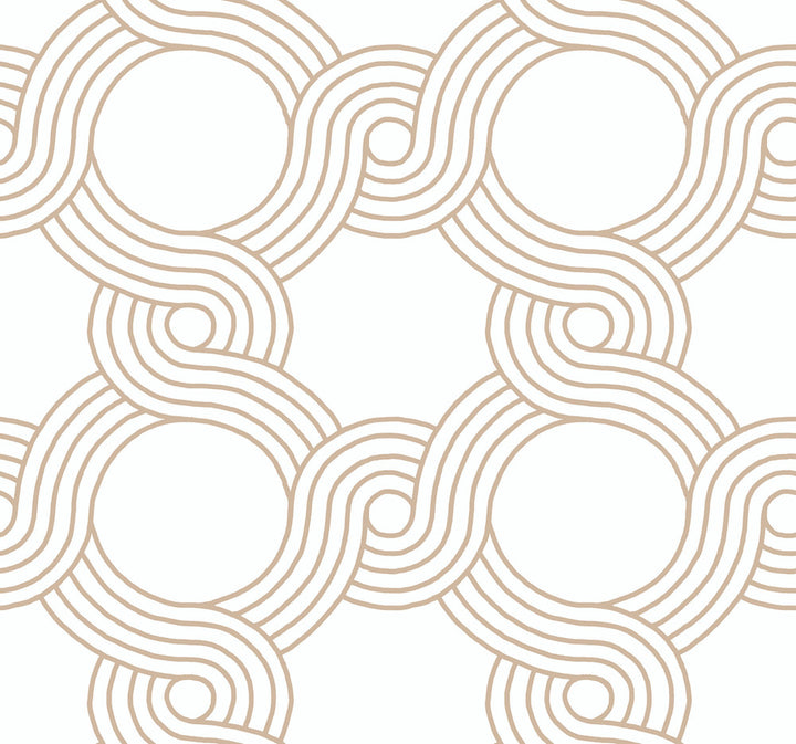 The Twist Gold Wallpaper by York Wallcoverings Geometric Resource Library Covers about 60.8 square feet 27-in by 27-ft long roll Prepasted 25.25 - Fabric Carolina -