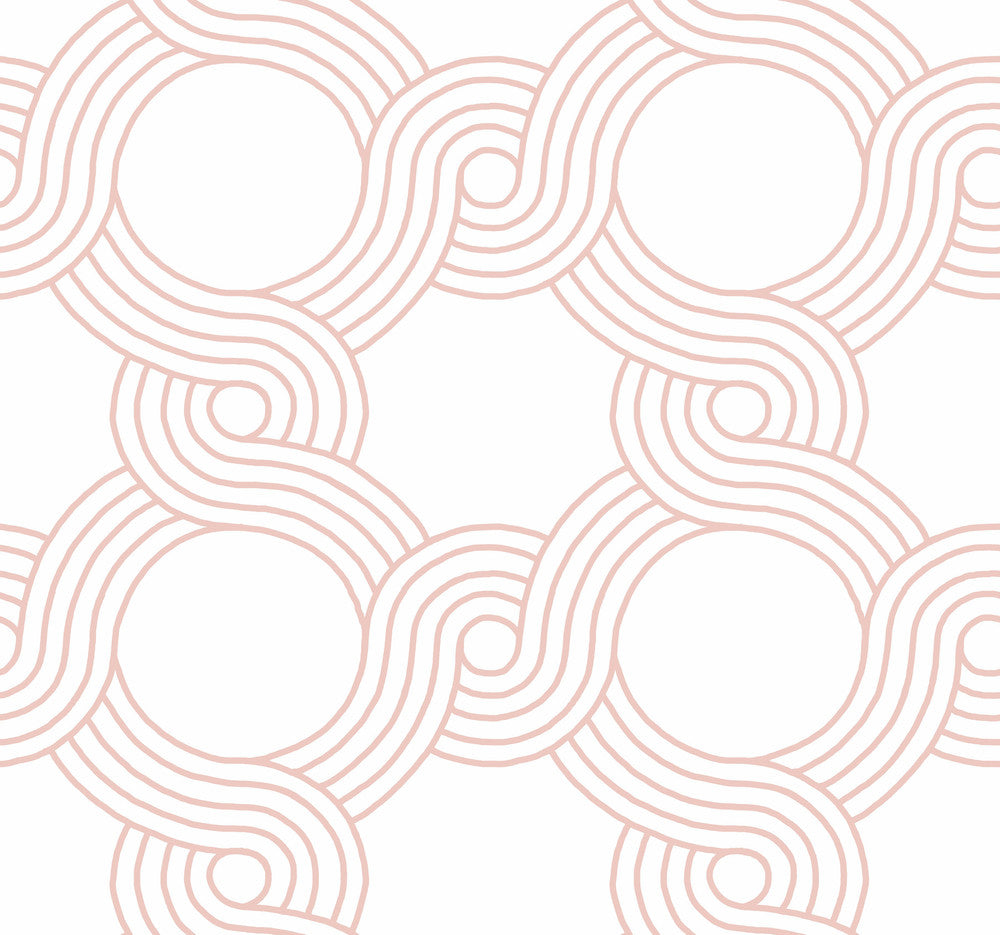 The Twist Pink Wallpaper by York Wallcoverings Geometric Resource Library Covers about 60.8 square feet 27-in by 27-ft long roll Prepasted 25.25 - Fabric Carolina -