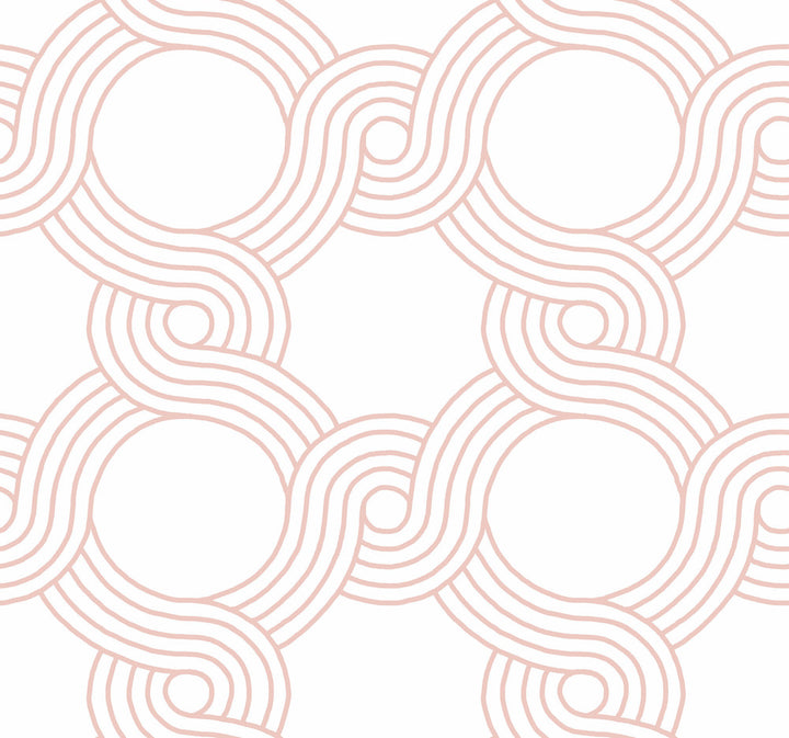 The Twist Pink Wallpaper by York Wallcoverings Geometric Resource Library Covers about 60.8 square feet 27-in by 27-ft long roll Prepasted 25.25 - Fabric Carolina -