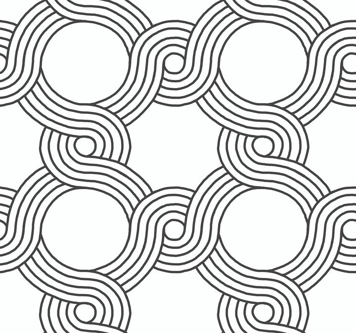 The Twist Black Wallpaper by York Wallcoverings Geometric Resource Library Covers about 60.8 square feet 27-in by 27-ft long roll Prepasted 25.25 - Fabric Carolina -