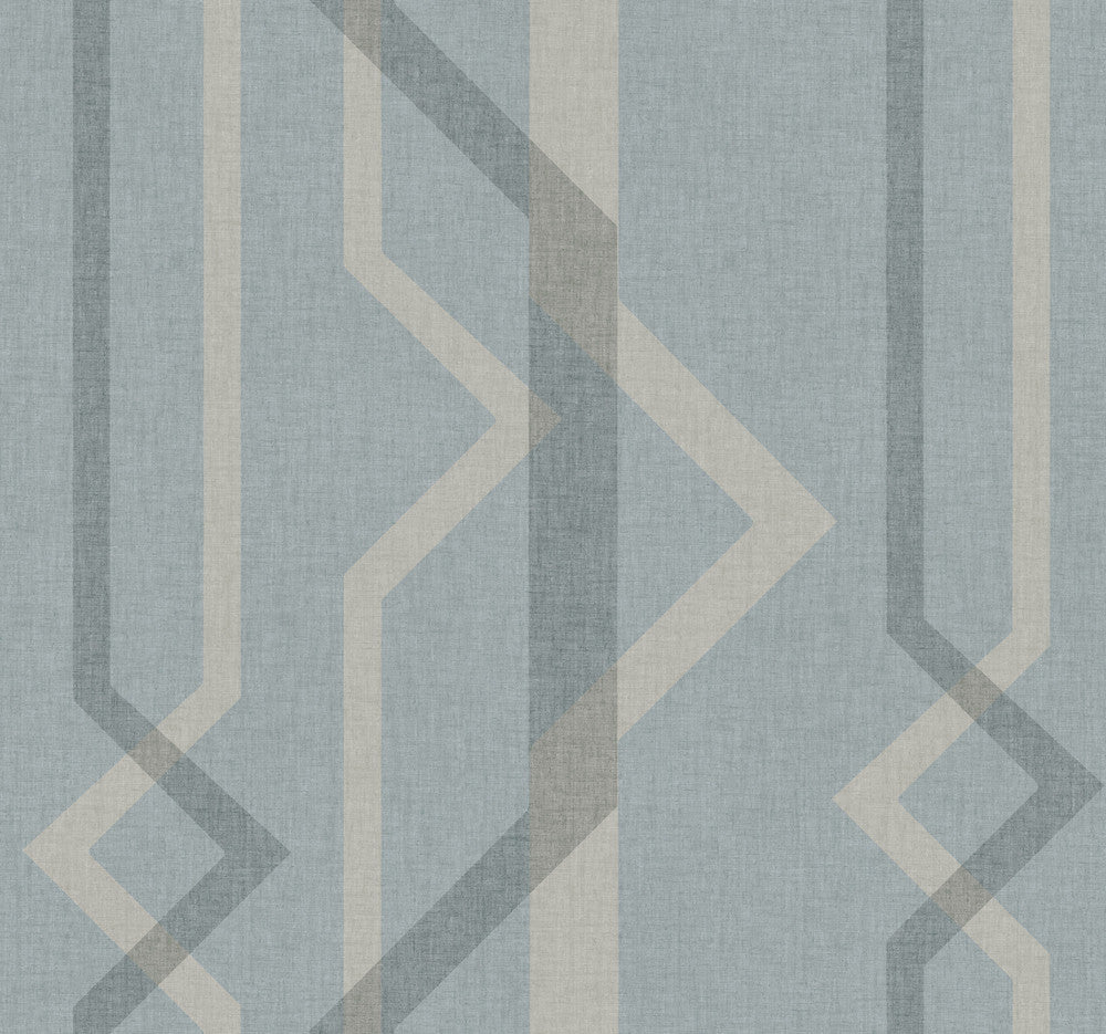 Shape Shifter Blue Wallpaper by York Wallcoverings Geometric Resource Library Covers about 60.8 square feet 27-in by 27-ft long roll Prepasted 25.25 - Fabric Carolina -