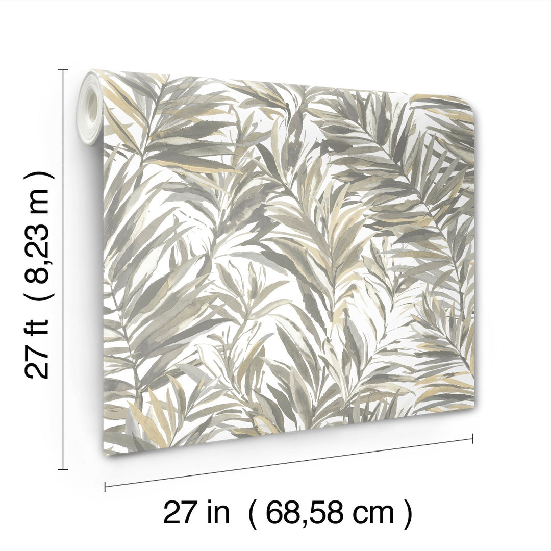 Swaying Palms Neutral Wallpaper by York Wallcoverings Designer