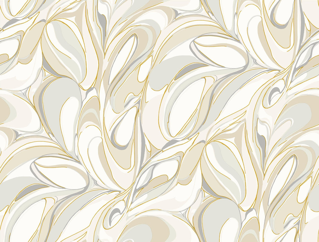 Achate Beige & Grey Wallpaper by York Wallcoverings Designer