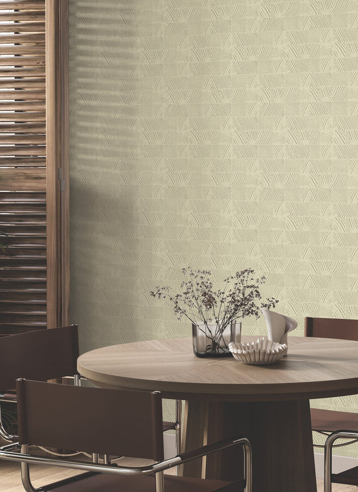 Woodcut Beige Wallpaper by York Wallcoverings Designer