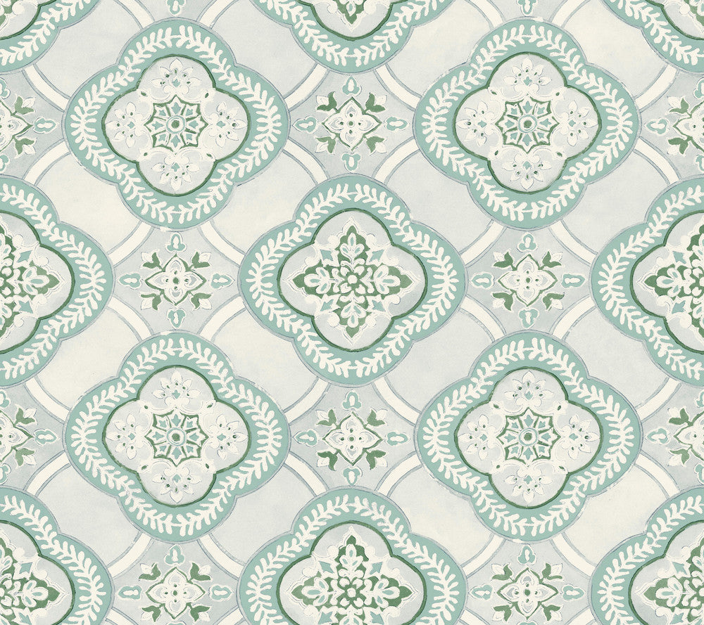 Garden Trellis Rain Wallpaper by York Wallcoverings Greenhouse Covers about 60.8 square feet 27-in by 27-ft long roll Prepasted 24 - Fabric Carolina -