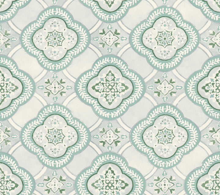 Garden Trellis Rain Wallpaper by York Wallcoverings Greenhouse Covers about 60.8 square feet 27-in by 27-ft long roll Prepasted 24 - Fabric Carolina -