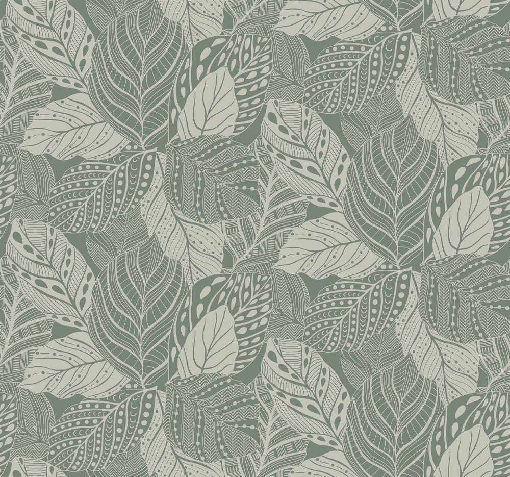 Eucalyptus Green Wallpaper by York Wallcoverings Greenhouse Covers about 60.8 square feet 27-in by 27-ft long roll Unpasted 25.25 - Fabric Carolina -