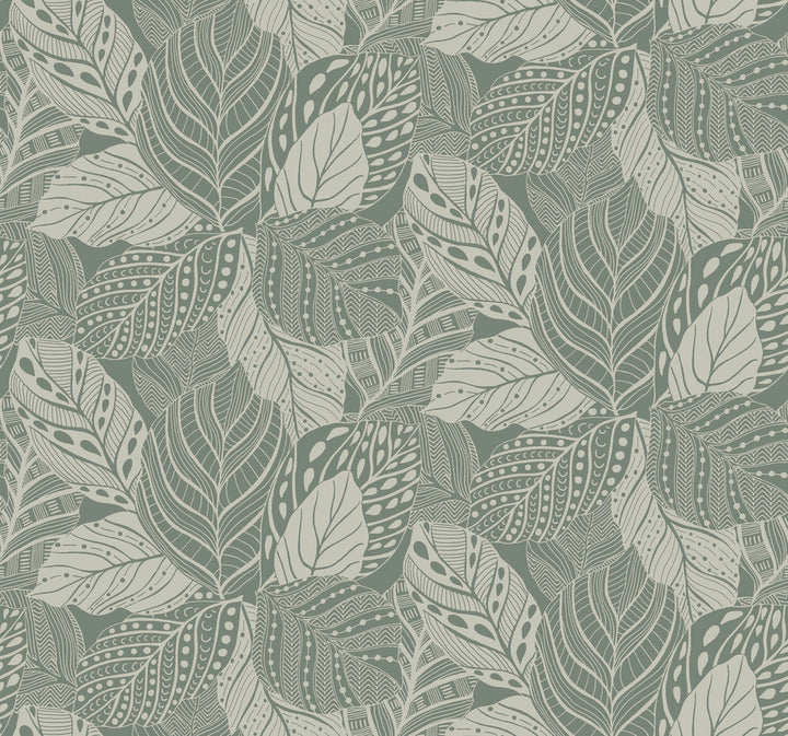 Eucalyptus Green Wallpaper by York Wallcoverings Greenhouse Covers about 60.8 square feet 27-in by 27-ft long roll Unpasted 25.25 - Fabric Carolina -