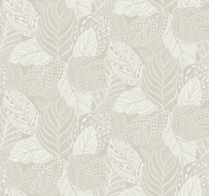 Vinca White Metallic Wallpaper by York Wallcoverings