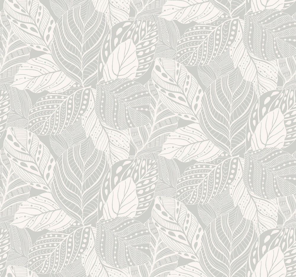 Vinca Grey Wallpaper by York Wallcoverings Greenhouse Covers about 60.8 square feet 27-in by 27-ft long roll Unpasted 25.25 - Fabric Carolina -