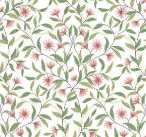 Jasmine Coral Wallpaper by York Wallcoverings