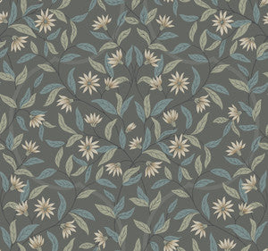 Jasmine Charcoal Wallpaper by York Wallcoverings
