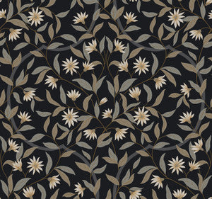 Jasmine Black Metallic Wallpaper by Inspired by Color